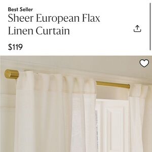 48x96 European flax linen curtain